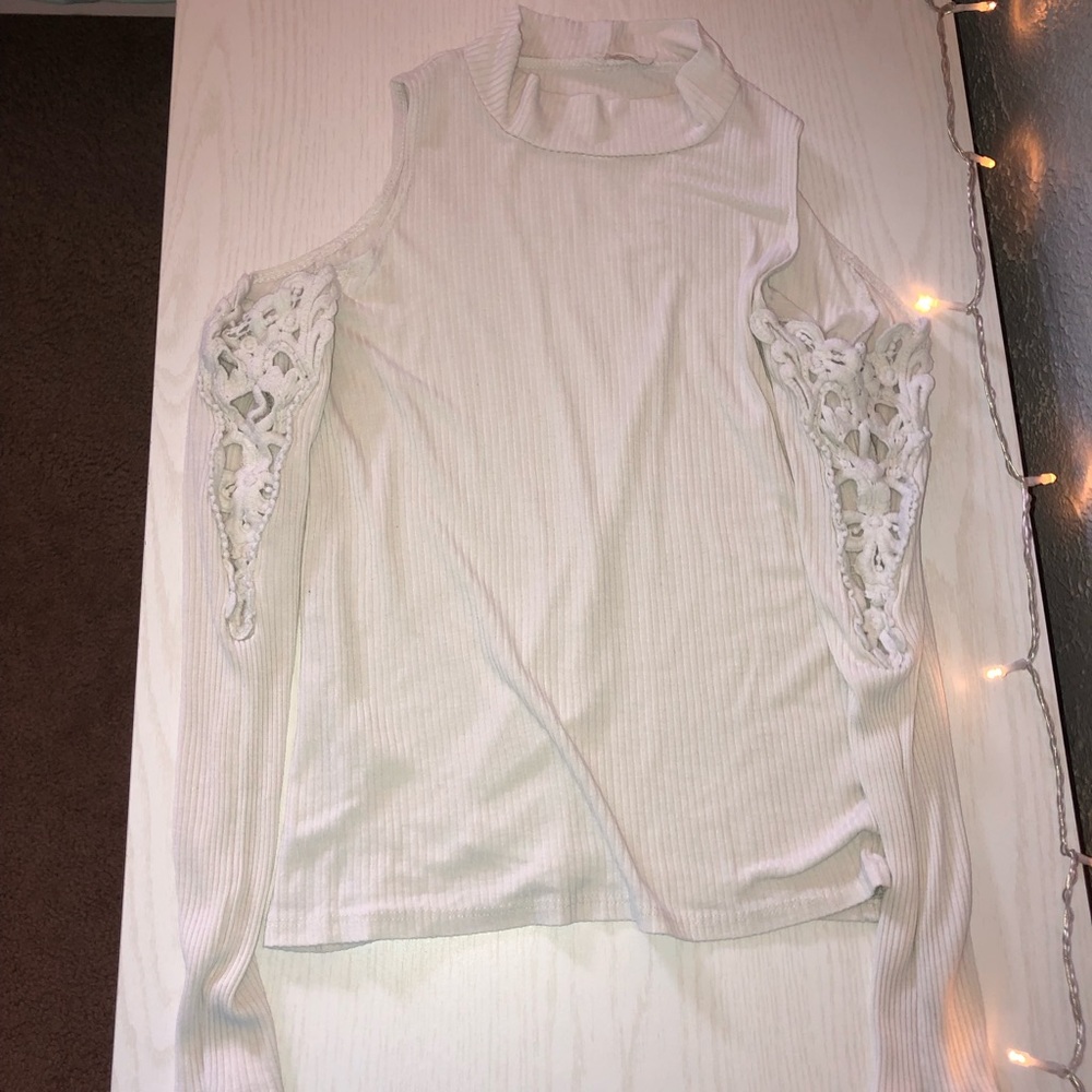 Cut Out Shoulder Laced Top
